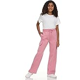 New Balance Girls Cargo Sweatpants – Soft Cotton Fleece Blend Pull-On Wide Leg Open Bottom Sweats Drawstring, Sizes 4-16