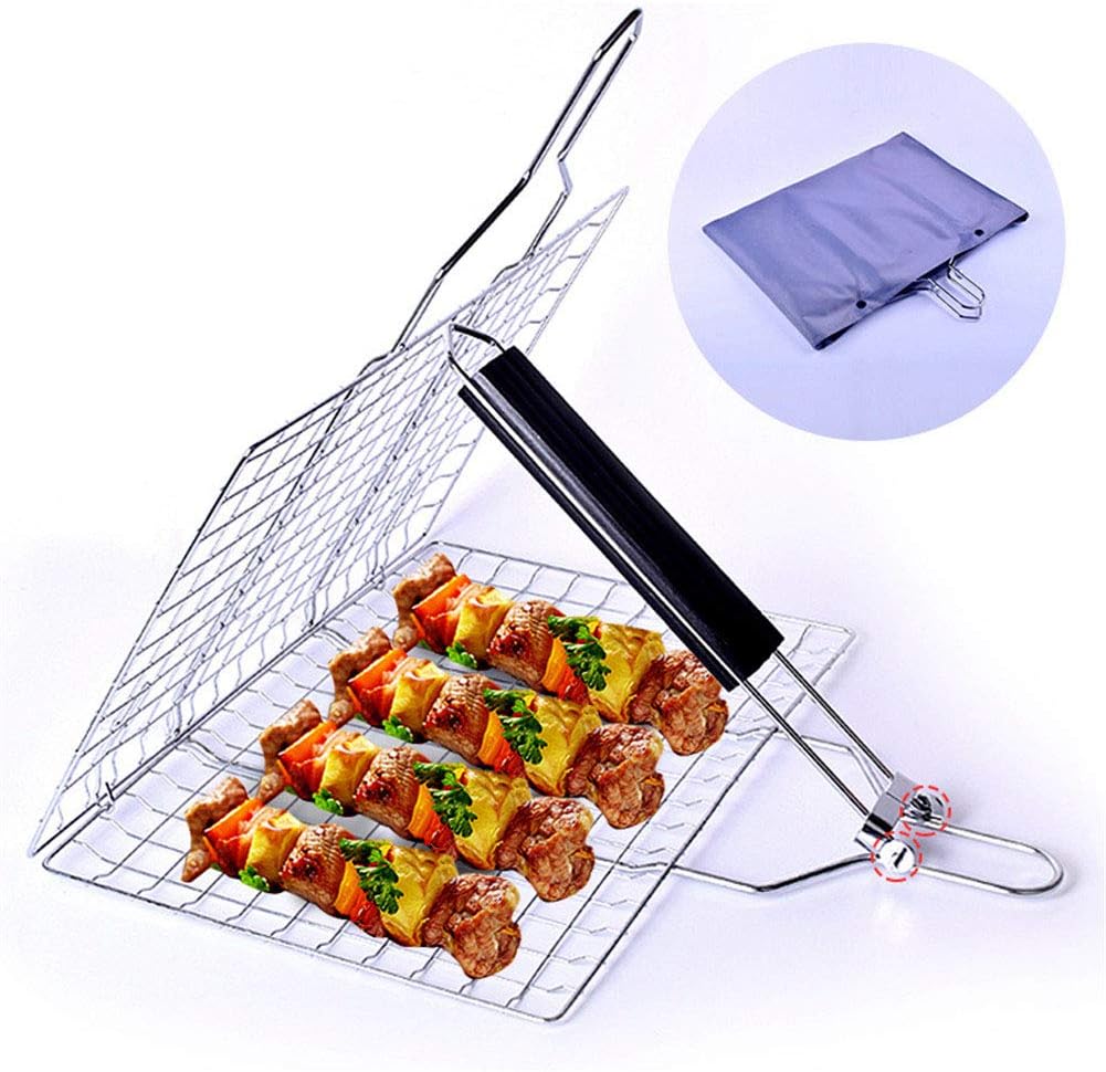 Grill Basket,Portable 430 Stainless Steel BBQ Barbecue
