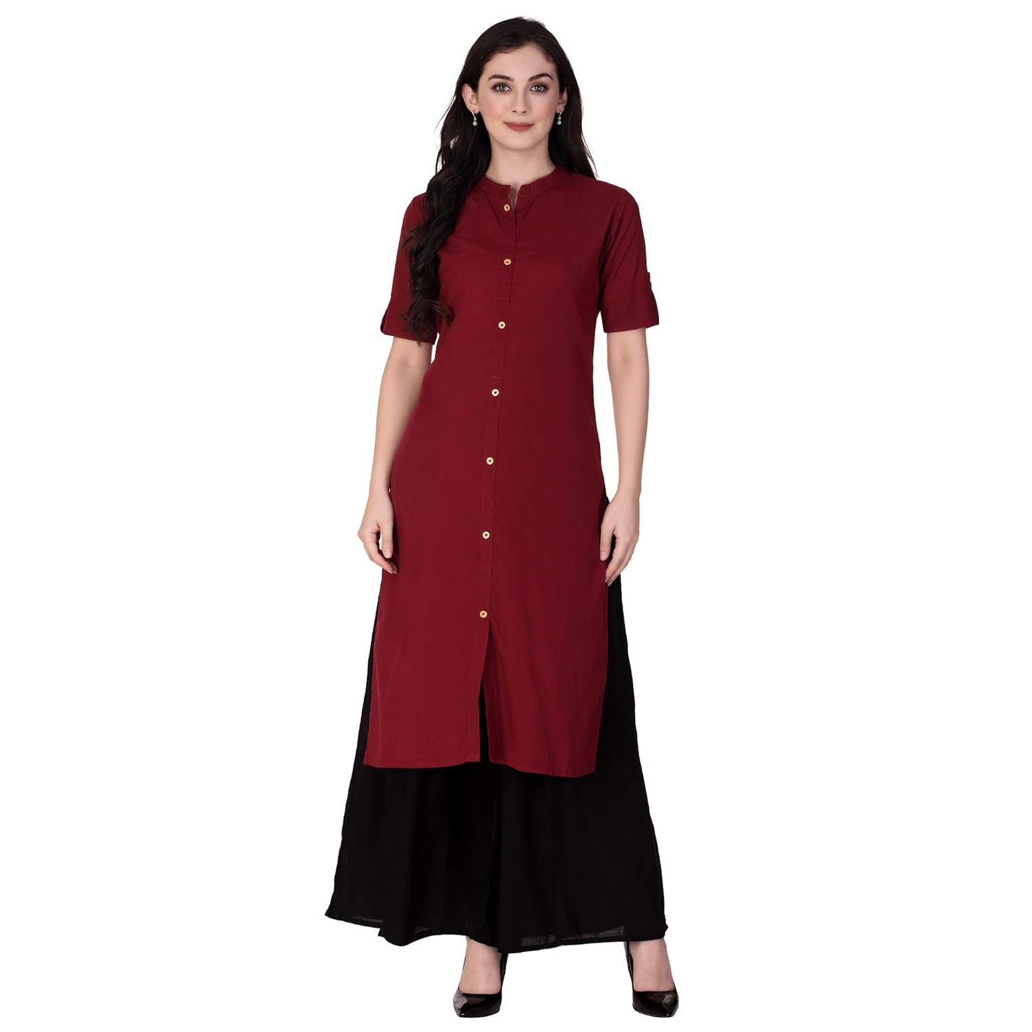 crazora women's cotton kurti with rayon palazzo set