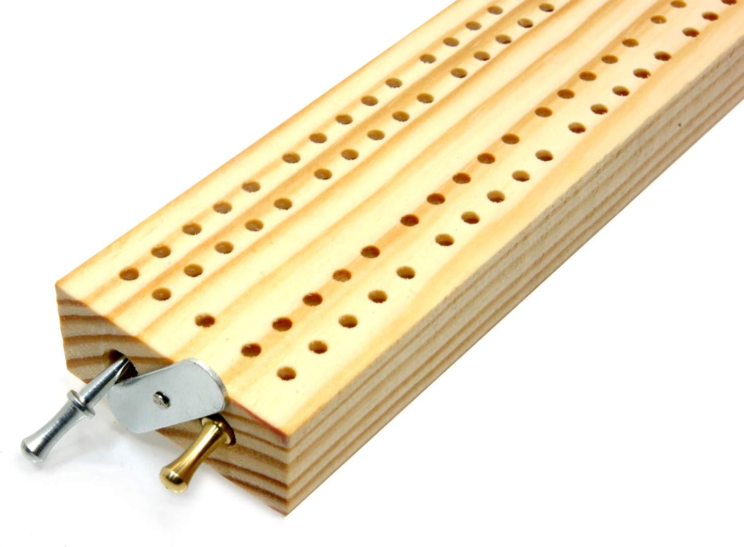 British Made Wooden Cribbage Board with Peg Storage, 24cm (9") Supplied with 4 Metal Pegs and Instructions - Image 3