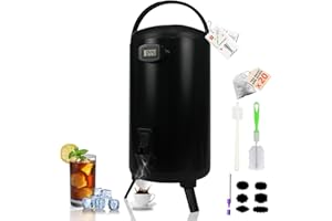 JIVGDN Insulated Beverage Dispenser 2 Gallon, Hot Water Dispenser with Stainless Steel Interior, Large Carafe Hot Coffee Dispenser for Parties, Catering, Drink Dispenser for Tea Milk, Black,New