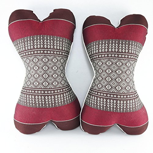 The Pillow Headrest Neck Bone Shape Thai Craft Style Car Rest Neck Support Cushion Rocking Chair Watching Relax