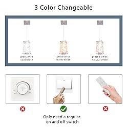 Cainjiazh Crystal Pendant Light Fixture Modern