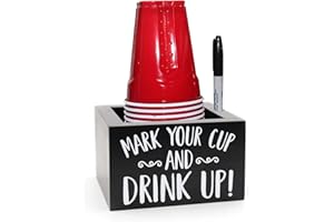 Kitticcino Wooden Party Cup Dispenser With Caddy & Cup Holder for Modern Farmhouse Home Decor - Holiday & Christmas Party Supplies