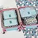 6 sets travel Organizers Packing Cubes Luggage Organizers Compression Pouches (Blue Daisy)