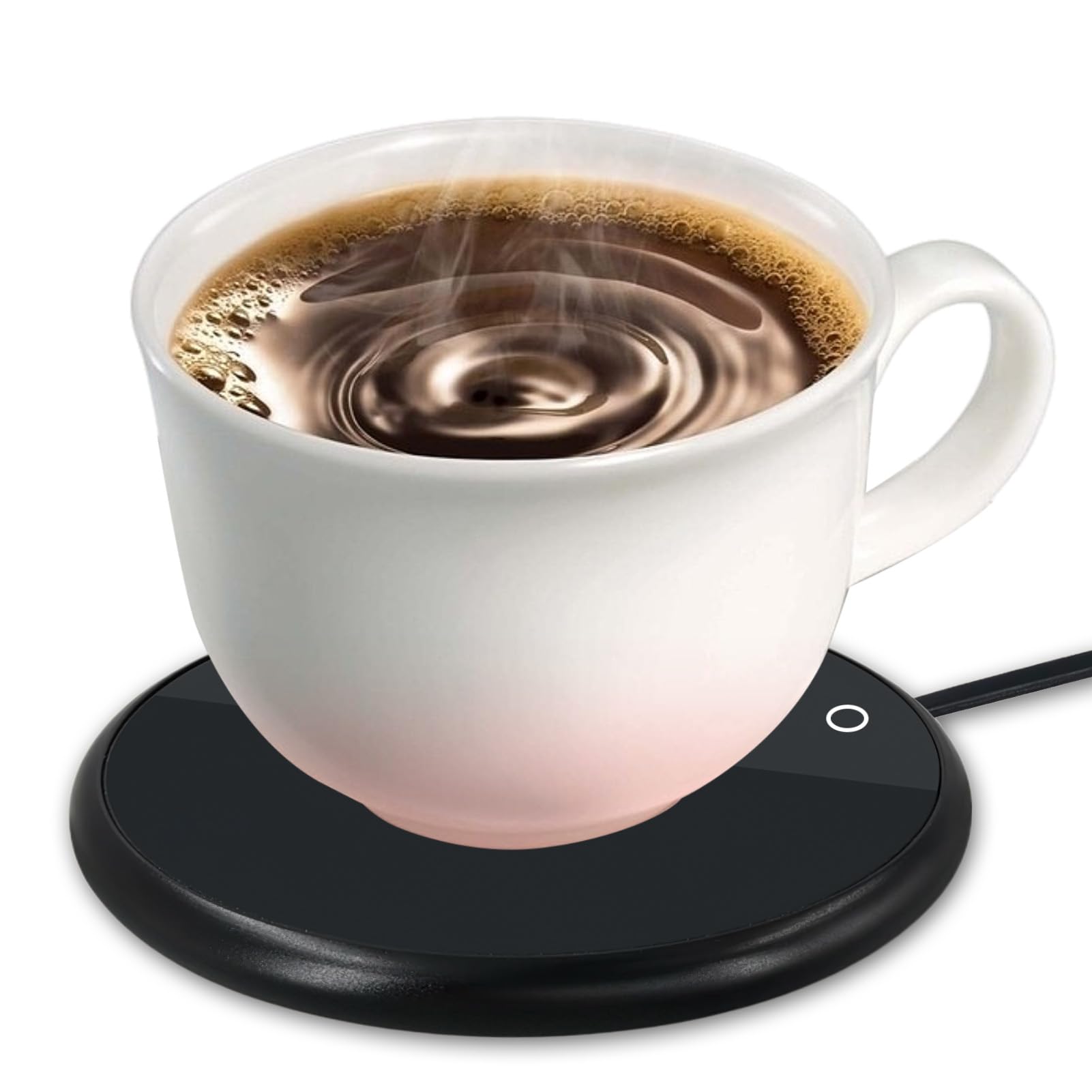 Coffee Mug Warmer USB for Desk Tea Coffee Milk Cups Mugs Smart Electric Beverage Warmer Coaster Drink Mug Cup with LED Backlit Display for Home Office Heat Plate USB Heating (Black)
