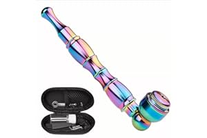 GENERIC 4.3" Detachment Tobacco Pipe with Cap Lid, Cleaner Tamper Tool, Screen and Box Hand Pipe, Complete Portable Smoking Pipe Set(Rainbow)