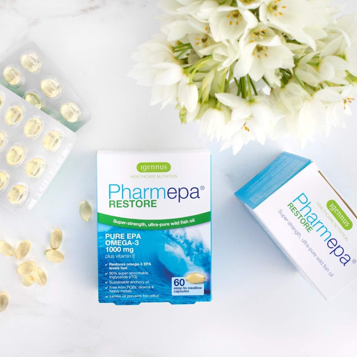 Igennus Pharmepa Restore, Pure EPA 1000mg, IFOS Certified, Omega-3 Triglyceride Form Fish Oil, Highly Absorbable rTG Form - Image 3