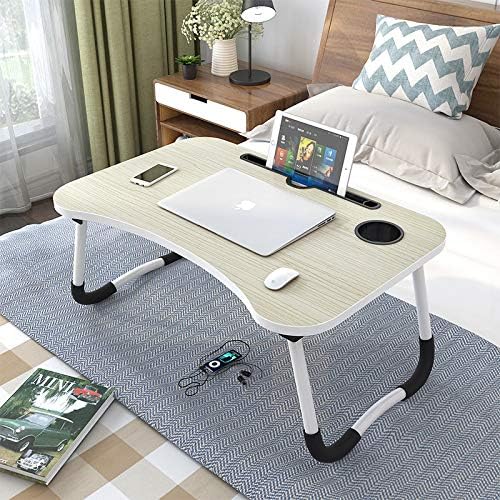 SKUDGEAR Multi-Purpose Laptop Desk for Study and Reading with Foldable Non-Slip Legs Reading Table Tray (Light Grain)