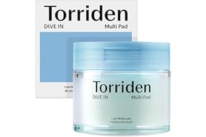 Torriden DIVE-IN Vegan Hyaluronic Acid Toner Pads for Face (80 Pads) Moisturizing Facial Pads for Cooling, Soothing, Hydrating Spot Masking | Alcohol-Free Fragrance-Free No Colorants Cruelty-Free