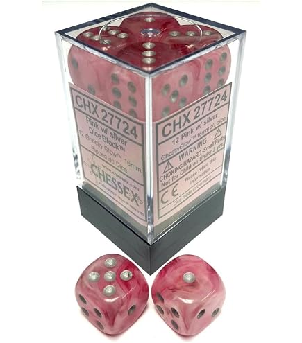 Chessex D&D Dice Set - 12 Festive Vibrant & Brown Six-Sided Dice (D6) For RPG Games
