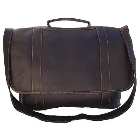 Piel Leather Traditional Flap Portfolio, Chocolate, One Size