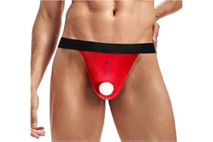 Avidlove Men's Christmas Lingerie Sexy Santa Outfits G-String Holiday Briefs Underwear