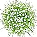 CQURE Artificial Flowers, Fake Flowers Artificial Babys Breath Bridal Wedding Bouquet for Home Garden Party Wedding Decoration 5 Bunches (White)