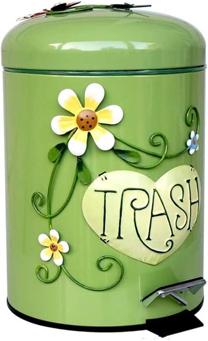 Trash Bin Botes De Basura Redondos Baño Doméstico con Pedal Y Tapa