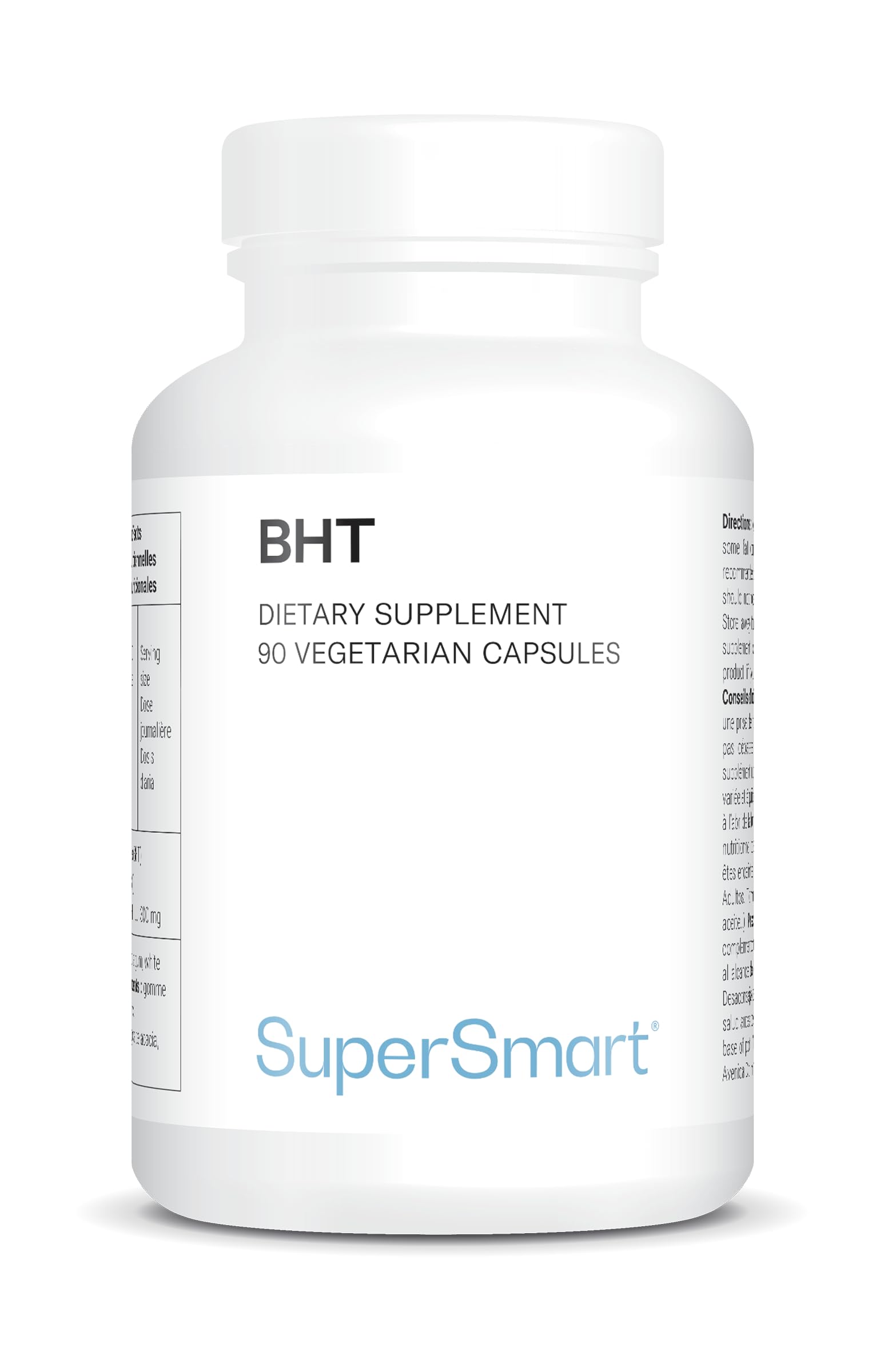BHT (Butylated Hydroxytoluene) – Fights Oxidative Stress – Powerful Antioxidant & Antiviral – Anti-Age – Vegan – SuperSmart