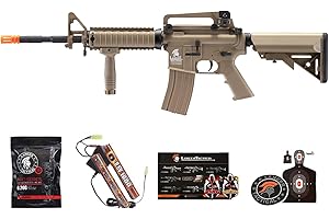 Lancer Tactical Gen 2 RIS Classic M4A1 AEG Airsoft Rifle with 9.6v Nimh Battery and Charger (1000 Rounds 0.20g BBS Included)