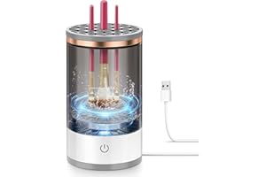 CISBELW Electric Makeup Brush Cleaner, Quick Efficient Machine for Deep Cleaning All Types of Brushes, Portable Compact Design for Travel Home Use, for Makeup Lovers & Professionals - Pink