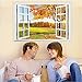 Amtoodopin 3D Fake Windows Wall Stickers Removable Faux Windows Wall Decal Landscape Wall Decor for Livingroom Bedroom (Yellow Leaf 23.6x35.4 inch)