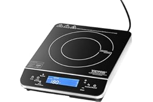 VEVOR Portable Induction Cooktop, 1800W Electric Induction Burner with 9 Temperature Settings, Countertop Induction Hot Plate