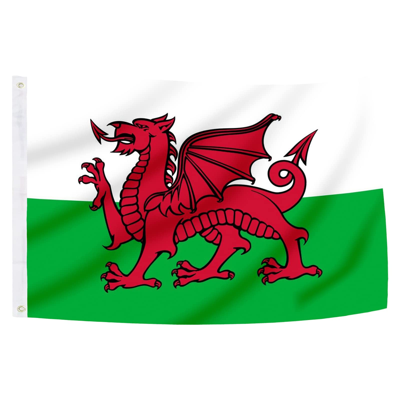 5x3Ft Wales Flag - Durable Welsh National Flag with 2 Metal Eyelets for Indoor and Outdoor Use, Bright Color Decorated in Sporting Events, Parties, Parade — image 1