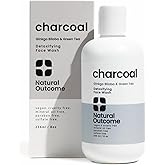natural outcome Charcoal Face Wash | Daily Detoxifying Charcoal Cleanser for Acne | Deep Pore Cleanser Hydrates & Purifies Skin with Green Tea, Aloe Vera, & Ginkgo Biloba | For Men & Women | 8 oz