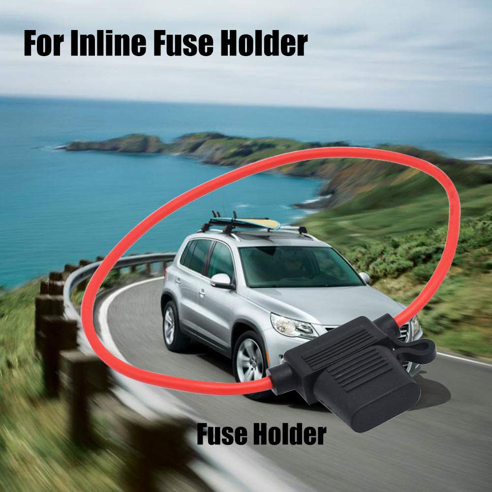 FICBOX 10 Pack Car In-line Fuse Holder 14 AWG Wiring Harness ATC/ATO Blade Automotive Fuse Holder with 10pcs 30A Standard Fuse