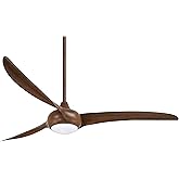 Minka-Aire F848-DK Light Wave 65" Ceiling Fan with LED Light and Remote Control in Distressed Koa Finish
