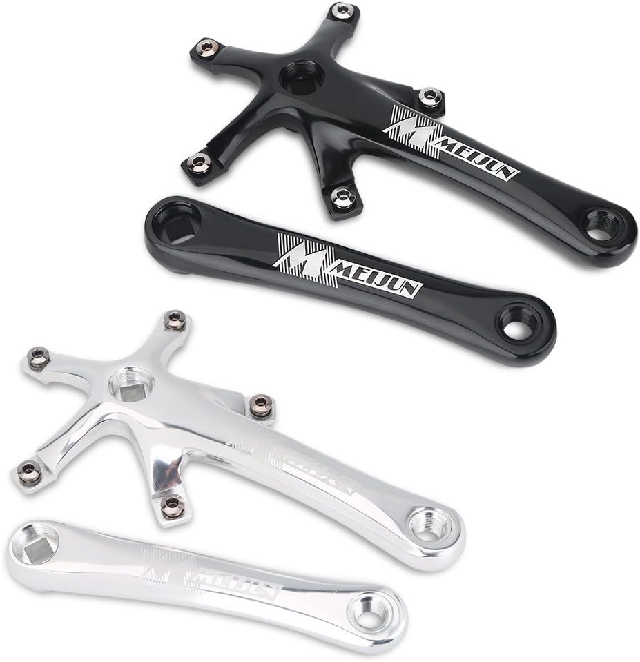 VGEBY Bike Crankset, Left and Right Crank Arms for Single Speed Bicycle(Silver) Cycling Bicycles And Spare Parts