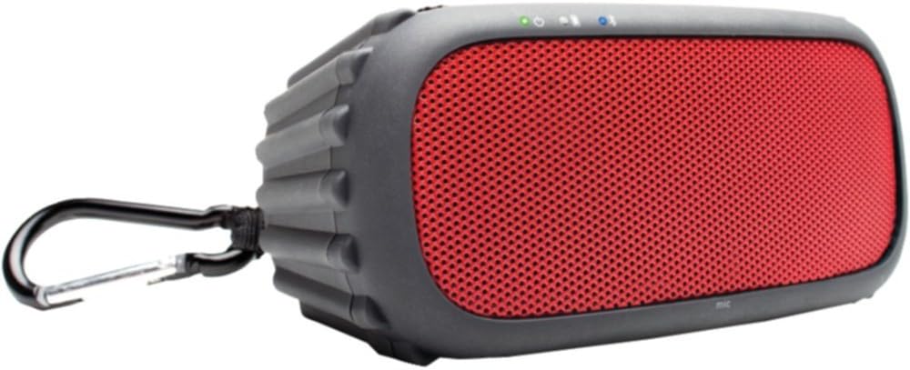 EcoXGear GDI-EGRX607 Portable Waterproof Bluetooth Speaker System Red Electronic Accessories