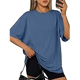 Trendy Queen Womens Oversized Summer T Shirts Plus Size Spring Cute Casual Tops Short Sleeves Fashion Workout Clothes