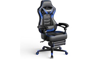 ARTETHYS Gaming Chair for Adults Ergonomic Racing Style High Back Computer Chair with Footrest Headrest and Lumbar Support PU Leather 90-150 Degree Tilt