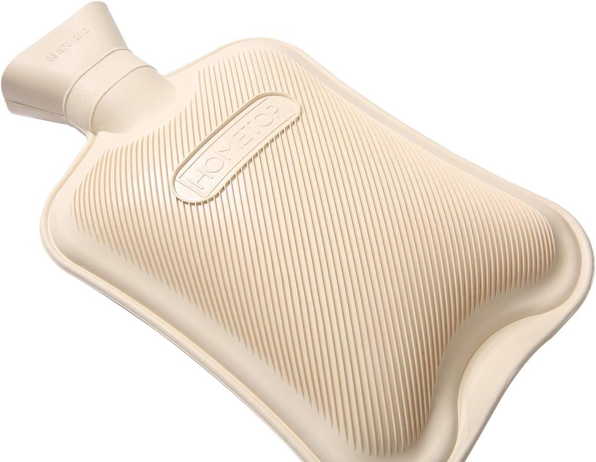 HomeTop Premium Classic Rubber Hot Water Bottle, Great for Pain Relief, Hot and Cold Therapy (2