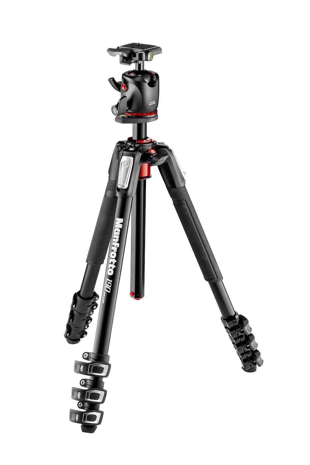 Manfrotto 190X Aluminium Tripod, 4-Section with XPRO Ball Head and 200PL Plate, for Mirrorless and DSLR Cameras