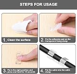 URAQT Transparent Cable Clips 64 Pcs Self-Adhesive Wire Organizer Clamps view 4