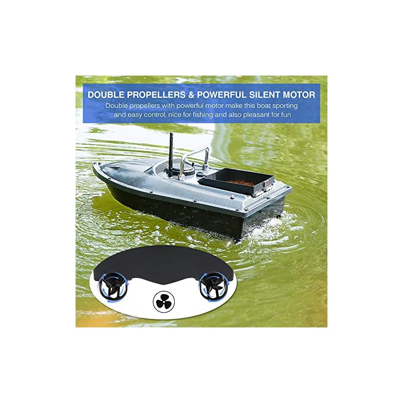 Walory Bateau À Appâts De Pêche – Télécommande Sans Fil Chargeur De Pêche Smart Appâts Bateau De Pêche Jouet Rc Bateau De Pêche Pour Adultes Débutants 540 Yards Distance Gamme (us Plug)