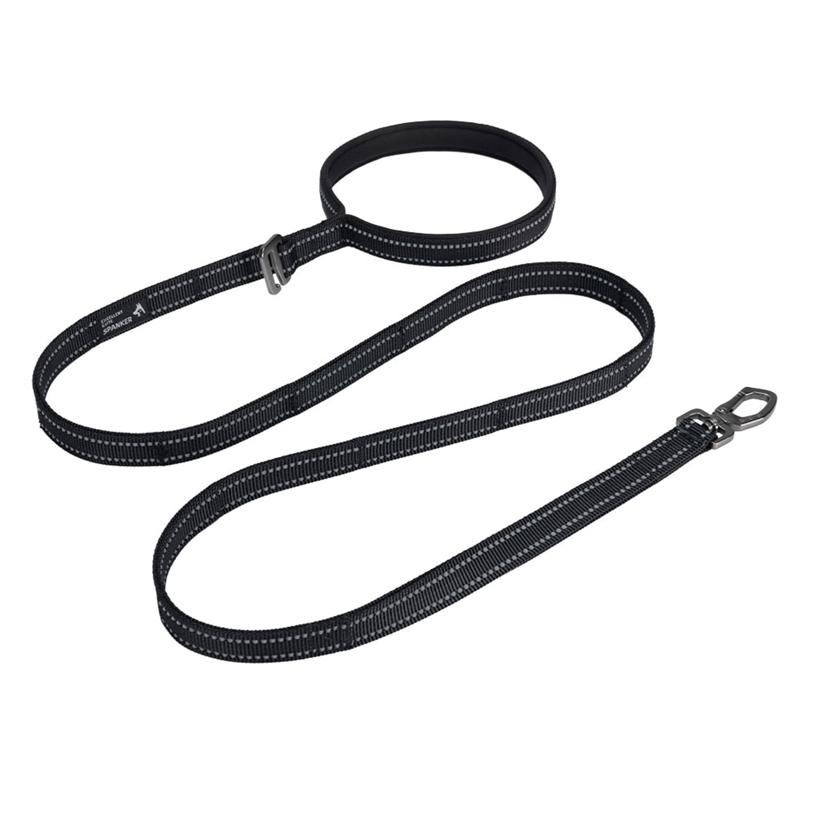 EXCELLENT ELITE SPANKER Reflective Nylon Dog Leash Padded Handle 5 FT Dogs Leashes with Quick Release Buckle for Small & Medium Dogs（Black）