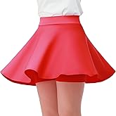 Comfyouth Girls Skirts Casual Mini Flare Pleated Skirt with Shorts High Waisted Skater Skirt A Line Skorts