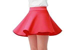 Comfyouth Girls Skirts Casual Mini Flare Pleated Skirt with Shorts High Waisted Skater Skirt A Line Skorts