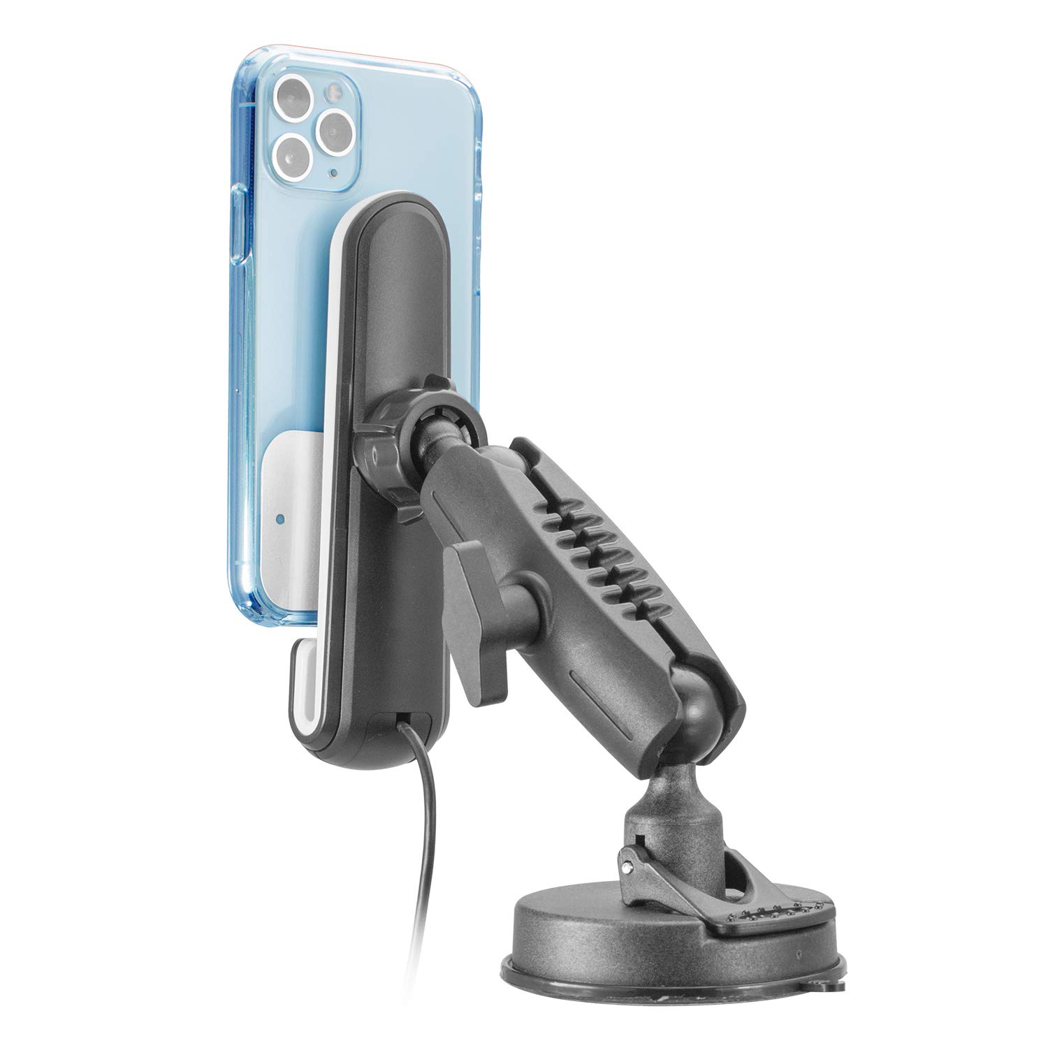 Apple MFI Certified ChargeDock Bizmount- Magnetic Vehicle/Desktop Dock/Mount Heavy Duty suction mount. Works w/Most Phone and case Combinations (iPhone 11/11 Pro/Xs/Xs Max/X / 8/8 Plus / 7/7)