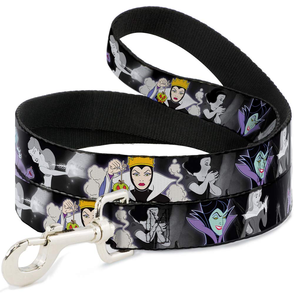 Disney Pet Leash, Dog Leash, Villains Hexing Princess Scenes Color Black White, 6 Feet Long 0.5 Inch Wide