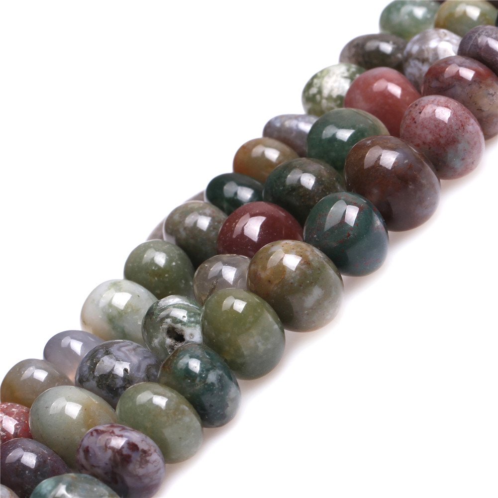 Sweet & Happy Girl's Store 8X12mm Freeform Potato Gemstone Indian Agate Beads Strand 15 Inch Jewellery Making Beads — image 1