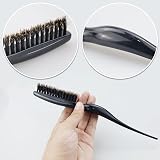 LAMXD 2 Pcs Hair Brush Set Teasing Combing Scalp Massage Straight Curly Black view 3