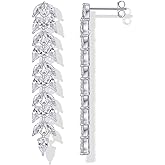 PAVOI 14K Gold Plated Cubic Zirconia Dangle Earrings for Women - Crystal Long Bridal Drop Earrings - Hypoallergenic Simulated Diamond Drop Dangle Wedding Jewelry for Brides and Bridesmaid