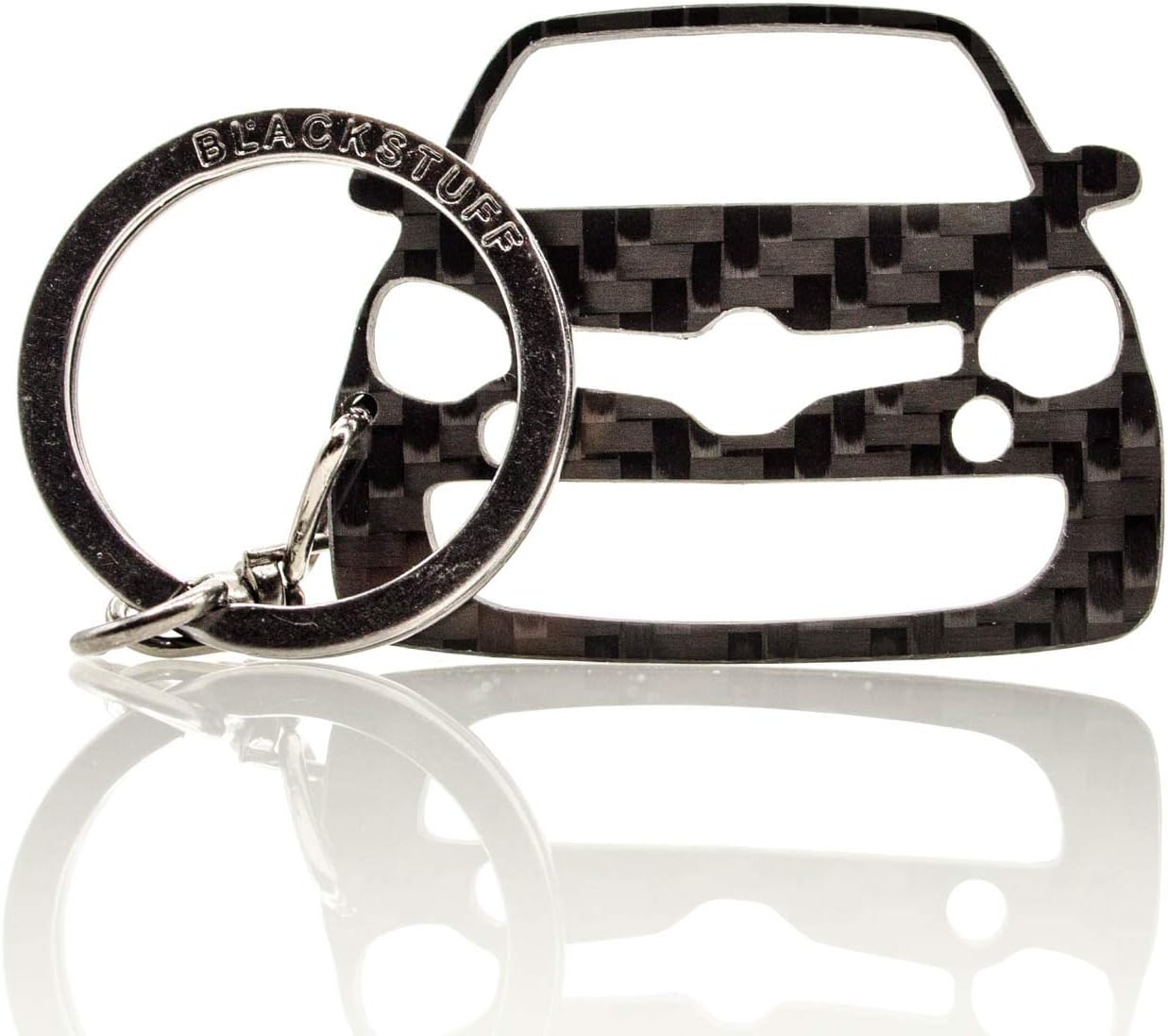 BlackStuff Carbon Fiber Keychain Keyring Ring Holder Compatible with Twingo III GT RS 2014-2019 BS-831