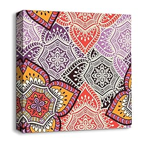 Canvas Wall Art Traditional National Culture Painting Artwork for Home Prints Framed - 12x12 inches