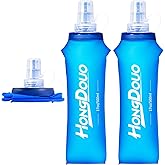 Hongdouo 2 Packs Soft Flask, 17oz/500ml TPU Collapsible Soft Water Bottle for Hydration Pack, Running Vest, BPA-Free Folding Water Bottles for Hiking Cycling Climbing Running Outdoor Sports