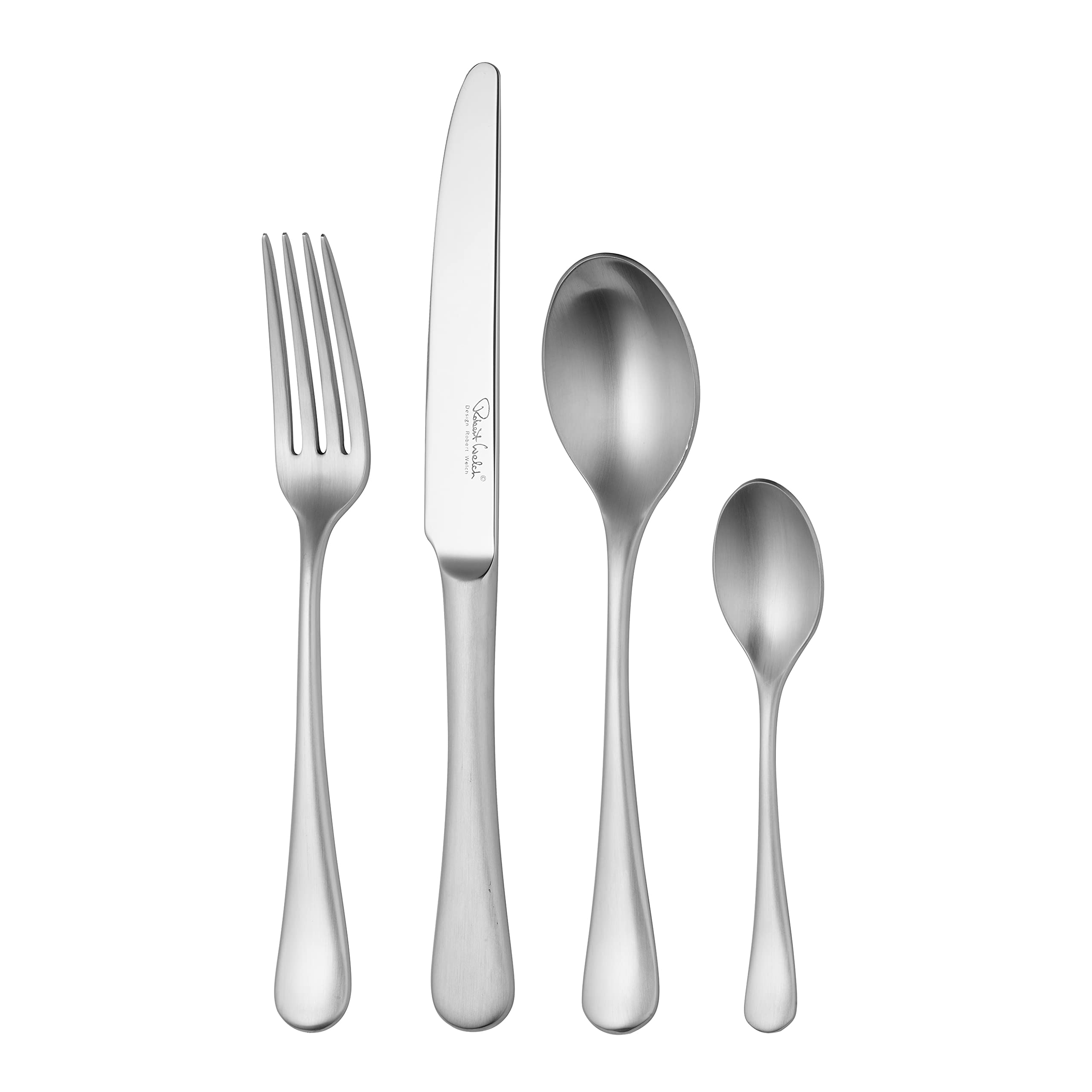 Robert Welch Radford Satin, 24 Piece Cutlery Set for 6 People. Made from Stainless Steel. Dishwasher Safe.