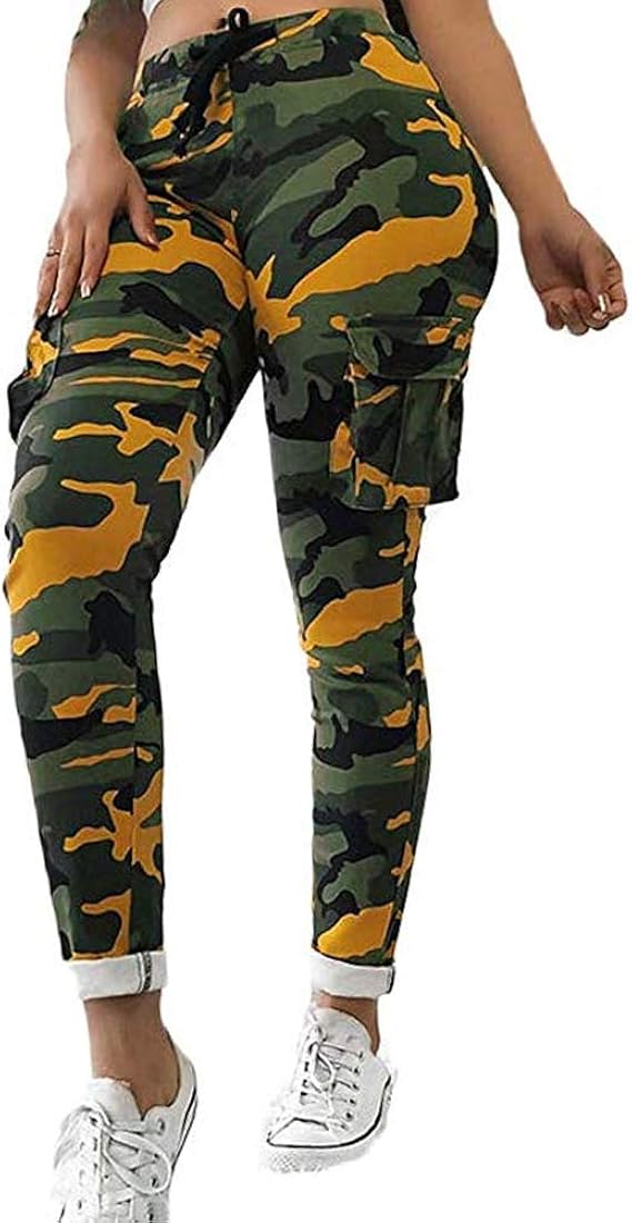 Amazon Wdfword レディース ズボン 迷彩 スリムフィット ジョガー スウェットロングパンツ コットン スポーツ 長パンツ 迷彩パン かっこいいツ アクティブロングパンツ 通販
