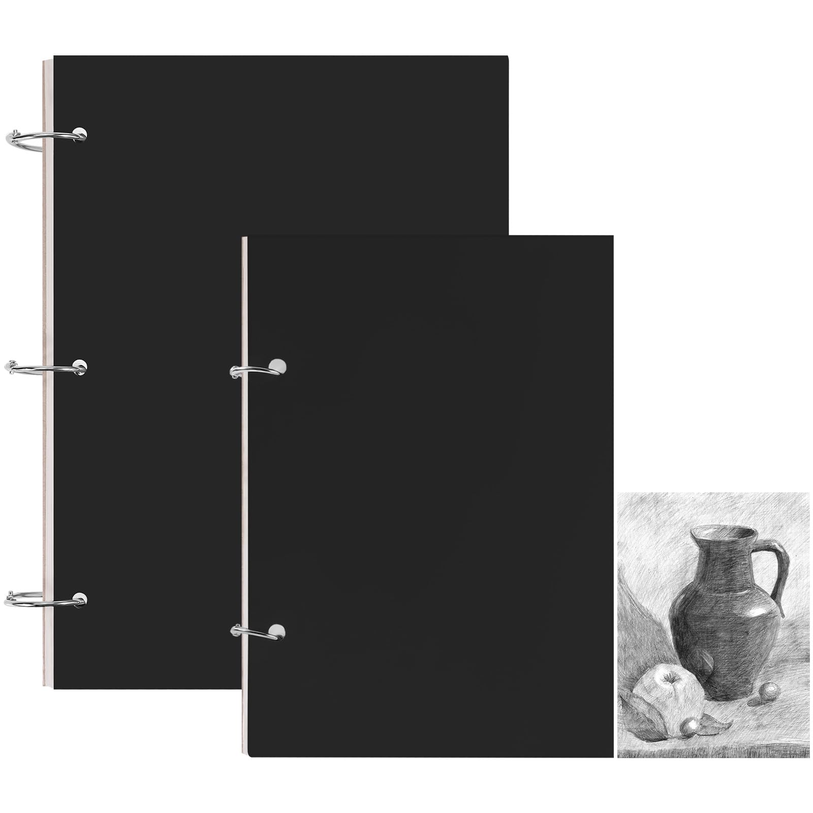 FUYOAL 2 Pack A4 and A5 Sketchbook,70 Sheets /140 Pages Binder Binding Sketchbook 160 GSM Thick Paper Kraft Cover Sketch Pad for Drawing and Sketching